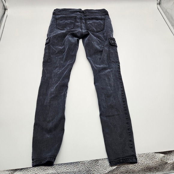 Old Navy Rockstar Super Skinny Mid Rise Cargo Jeans Black Wash Size 4 - Picture 4 of 7